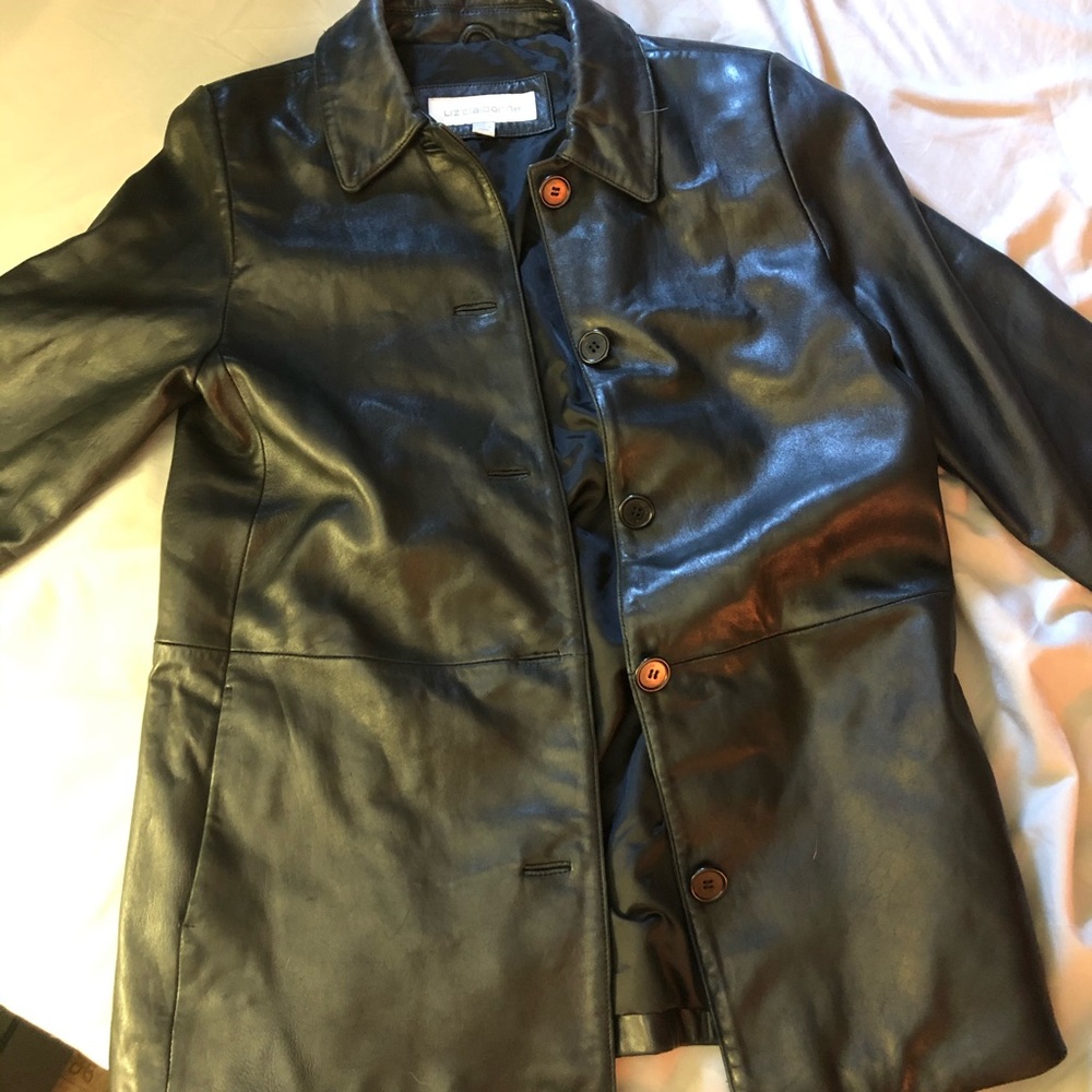 Women's Liz Claiborne Leather Coat. Size small